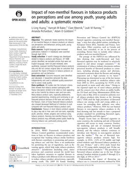 Impact of Non-Menthol Flavours in Tobacco Products on Perceptions and Use Among Youth, Young Adults and Adults: a Systematic