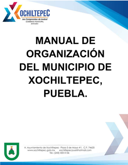 Manual De Organización Del Municipio De Xochiltepec, Puebla