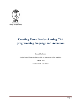 Creating Force Feedback Using C++ Programming Language and Actuators