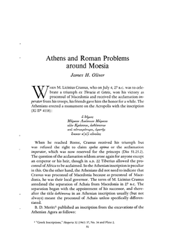 Around Moesia Oliver, James H Greek, Roman and Byzantine Studies; Spring 1965; 6, 1; Proquest Pg