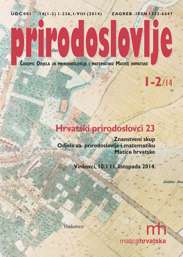 Hrvatski Prirodoslovci 23 Znanstveni Skup Odjela Za Prirodoslovlje I Matematiku Matice Hrvatske