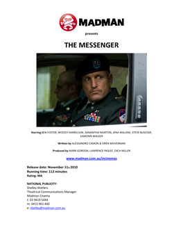 THE MESSENGER Press Kit October 2010