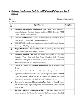 1. Software Development Tools for ARM Cortex-M Processor Based Devices