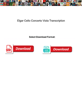 Elgar Cello Concerto Viola Transcription