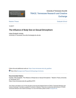 The Influence of Body Size on Sexual Dimorphism