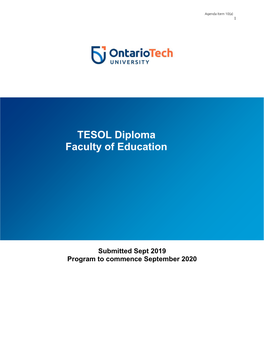 TESOL Diploma Faculty of Education