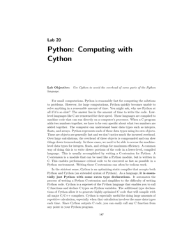 Python: Computing with Cython