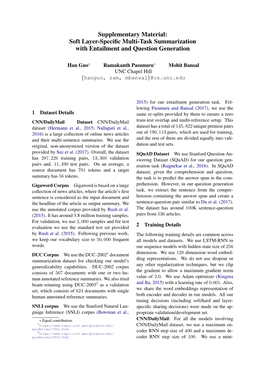 Soft Layer-Specific Multi-Task Summarization with Entailment And