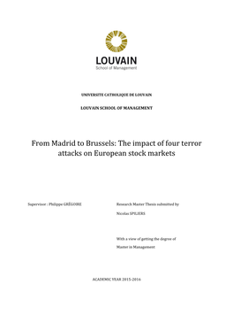 From Madrid to Brussels: the Impact of Four Terror Attacks on European Stock Markets