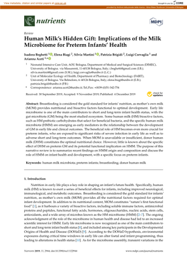 Implications of the Milk Microbiome for Preterm Infants' Health