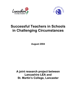 Successful Teachers in Schools in Challenging Circumstances