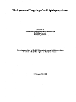 The Lysosomal Targeting of Acid Sphingomyelinase