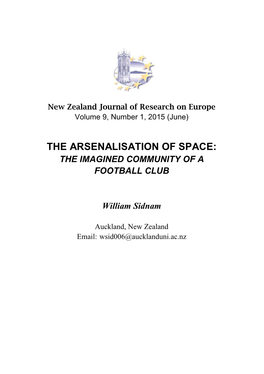 The Arsenalisation of Space: the Imagined Community of a Football Club