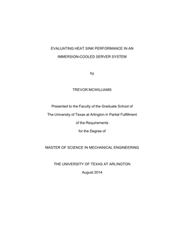 Evaluating Heat Sink Performance in An