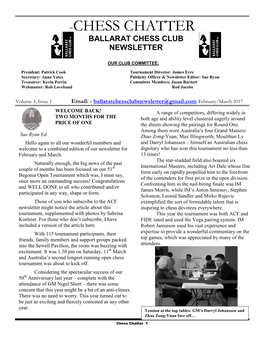 Chess Chatter Ballarat Chess Club Newsletter