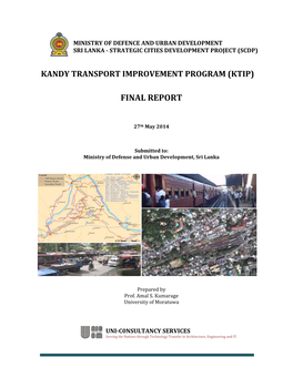 Kandy Transport Improvement Program (Ktip) Final Report