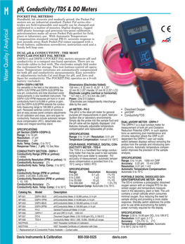 Ph, Conductivity/TDS & DO Meters