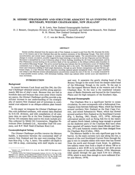 38. Seismic Stratigraphy and Structure Adjacent to an Evolving Plate Boundary, Western Chatham Rise, New Zealand1