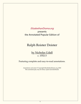 Ralph Roister Doister