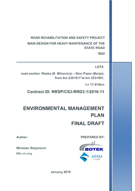 5. Environmental Management Plan 39 A