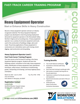 Heavy Equipment Operator Start Or Enhance Skills in Heavy Construction