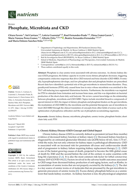 Phosphate, Microbiota and CKD