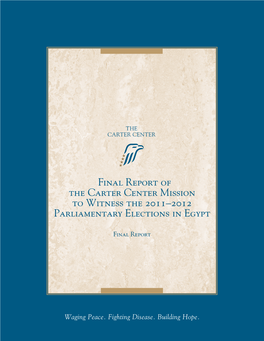 Carter Center Mission to Witness the 2011–2012 Parliamentary Elections in Egypt