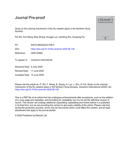 Study on the Coloring Mechanism of the Ru Celadon Glaze in the Northern Song Dynasty