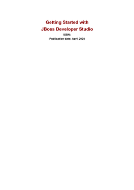 1. Getting Started with Jboss Developer Studio