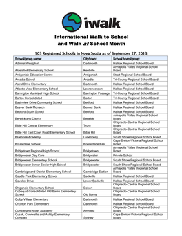 International Walk to School and Walk at School Month