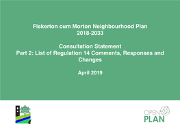 Fiskerton Cum Morton Neighbourhood Plan 2018-2033 Consultation