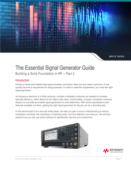 The Essential Signal Generator Guide Building a Solid Foundation in RF – Part 2