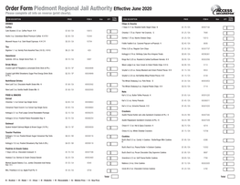 Order Form Piedmont Regional Jail Authority Effective June 2020 Please Complete All Info on Reverse (Print Clearly)