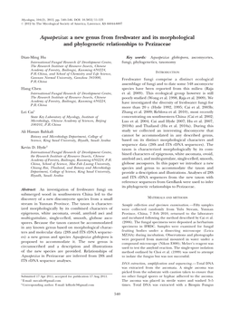 Aquapeziza: a New Genus from Freshwater and Its Morphological and Phylogenetic Relationships to Pezizaceae