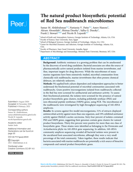 The Natural Product Biosynthetic Potential of Red Sea Nudibranch Microbiomes