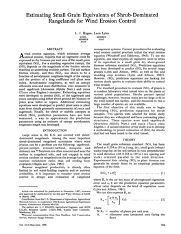 Estimating Small Grain Equivalents of Shrub-Dominated Rangelands for Wind Erosion Control