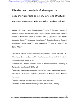 Mixed Ancestry Analysis of Whole-Genome Sequencing Reveals