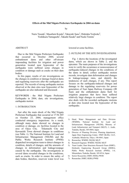 Effects of the Mid Niigata Prefecture Earthquake in 2004 on Dams By