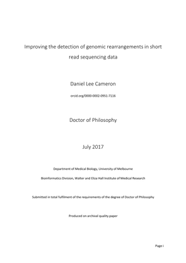 Improving the Detection of Genomic Rearrangements in Short Read Sequencing Data