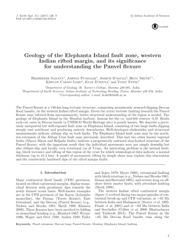 Geology of the Elephanta Island Fault Zone, Western Indian Rifted Margin, and Its Signiﬁcance for Understanding the Panvel ﬂexure
