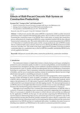 Effects of Half-Precast Concrete Slab System on Construction Productivity