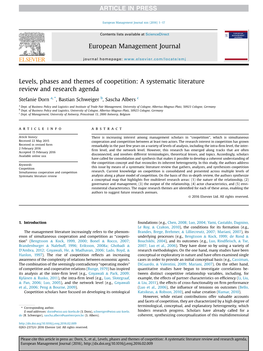 Levels, Phases and Themes of Coopetition: a Systematic Literature Review and Research Agenda