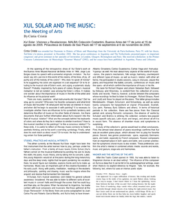 XUL SOLAR and the MUSIC: the Meeting of Arts by Cintia Cristiá