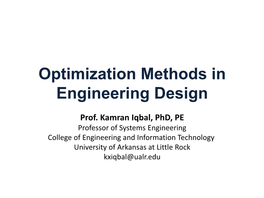 Optimum Engineering Design with MATLAB