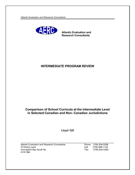 INTERMEDIATE PROGRAM REVIEW Comparison of School Curricula At