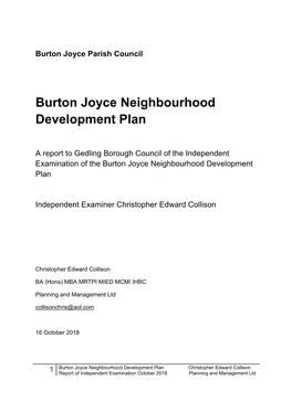 Burton Joyce Neighbourhood Development Plan