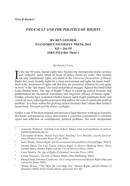 Foucault and the Politics of Rights