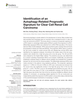 Identification of an Autophagy-Related Prognostic