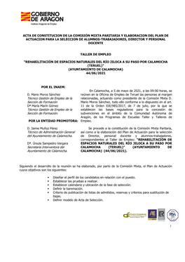 Acta De Comision Mixta Te Ayto Calamocha 26 Abril 2021