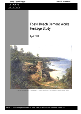 Fossil Beach Cement Works Heritage Study